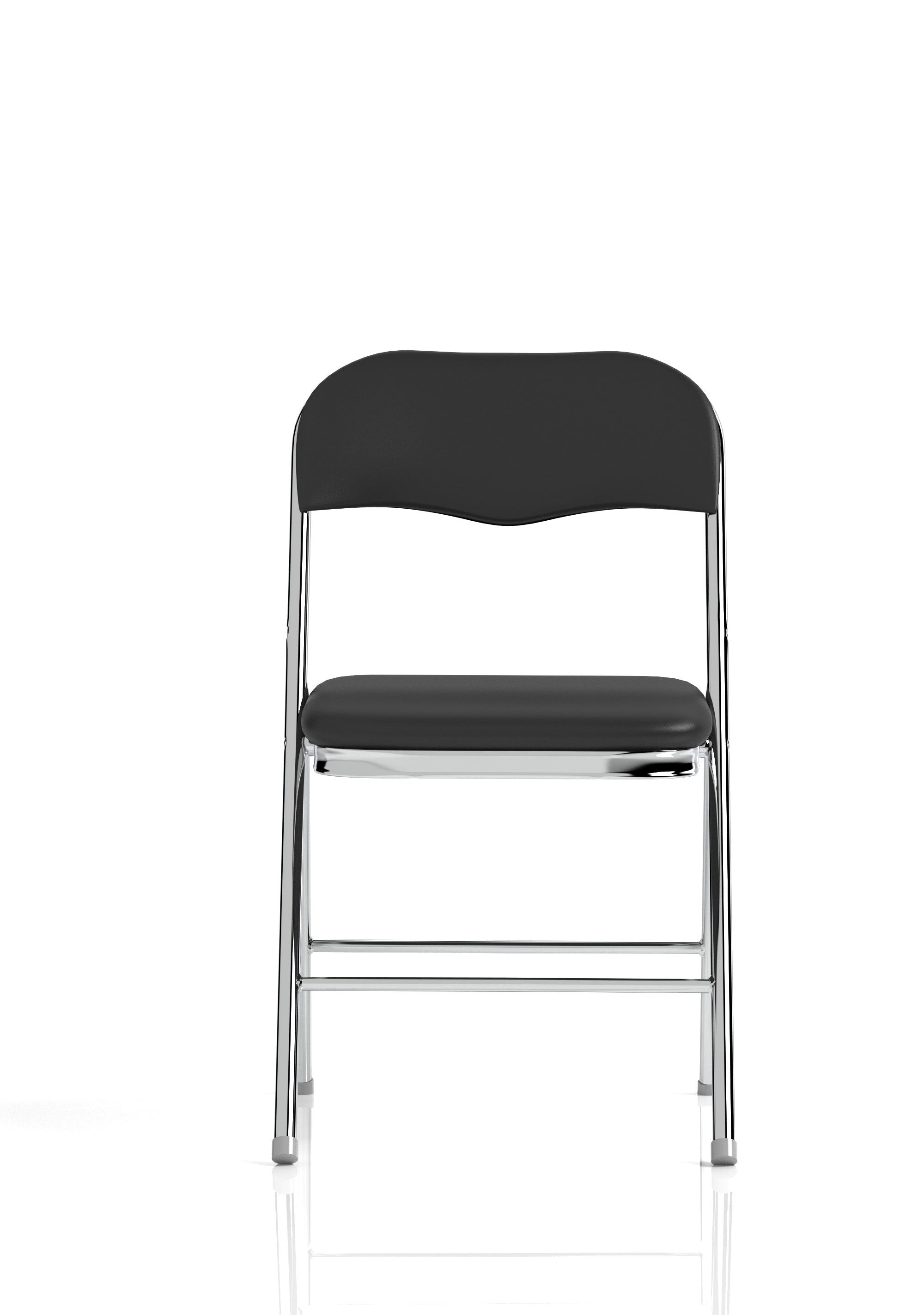 Sicily Black PU Chrome Frame Folding Chair (MOQ of 4 - Priced Individually)