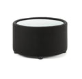 Neo Round Table Black Fabric with Glass Top