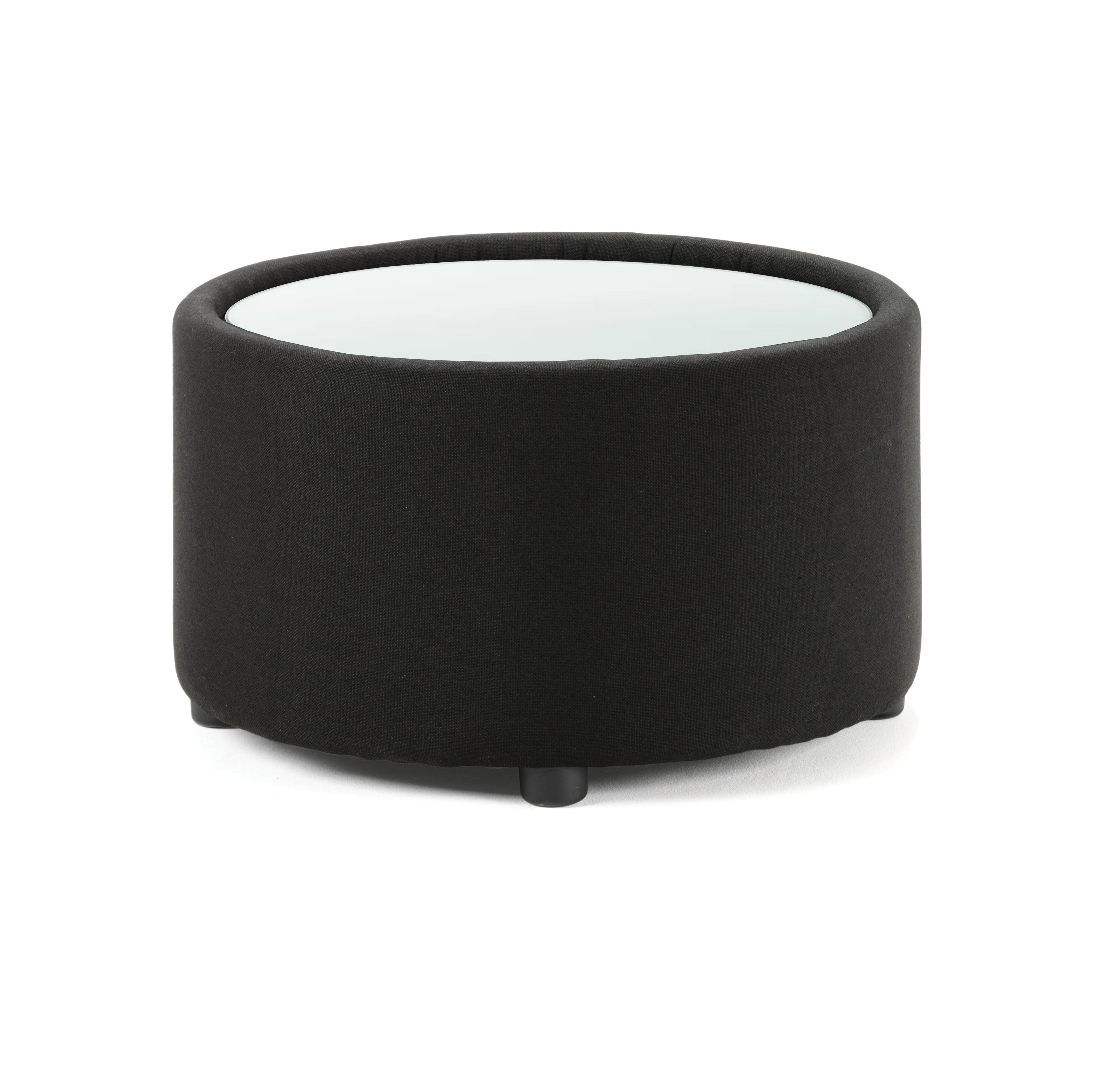 Neo Round Table Black Fabric with Glass Top