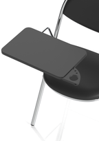 Milan Folding Black Vinyl Chrome Frame Chair With Foldaway Poly Writing Table (MOQ of 4 - Priced Individually)