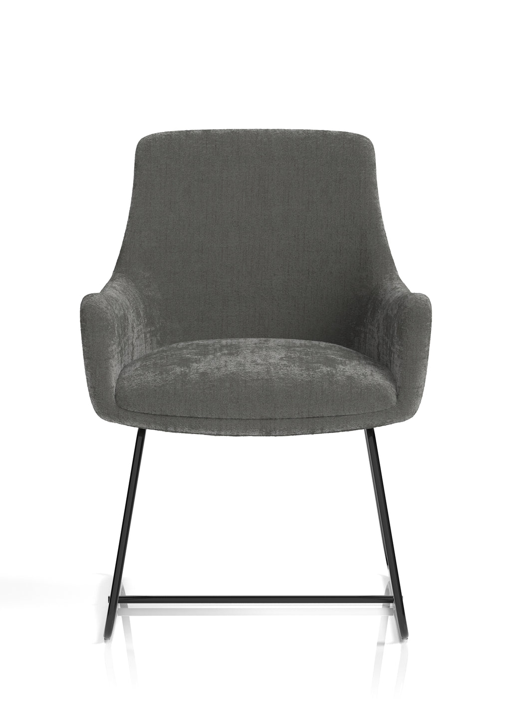 Quote Sled Base Reception Chair Grey Velour