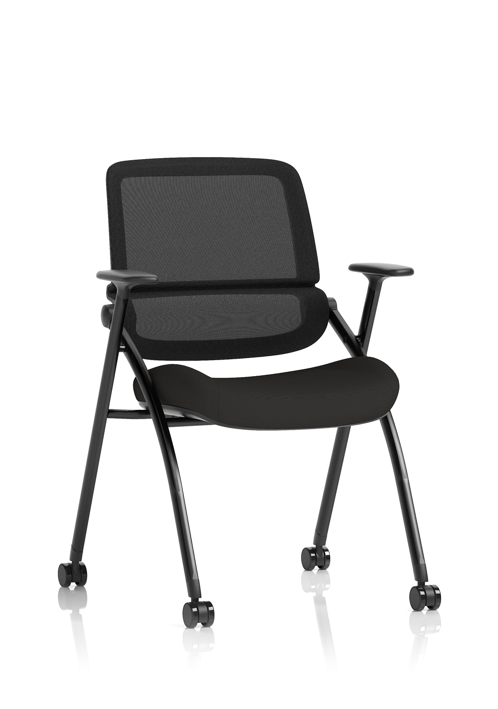 Capra Mesh Back Folding Training Chair Black Fabric Seat