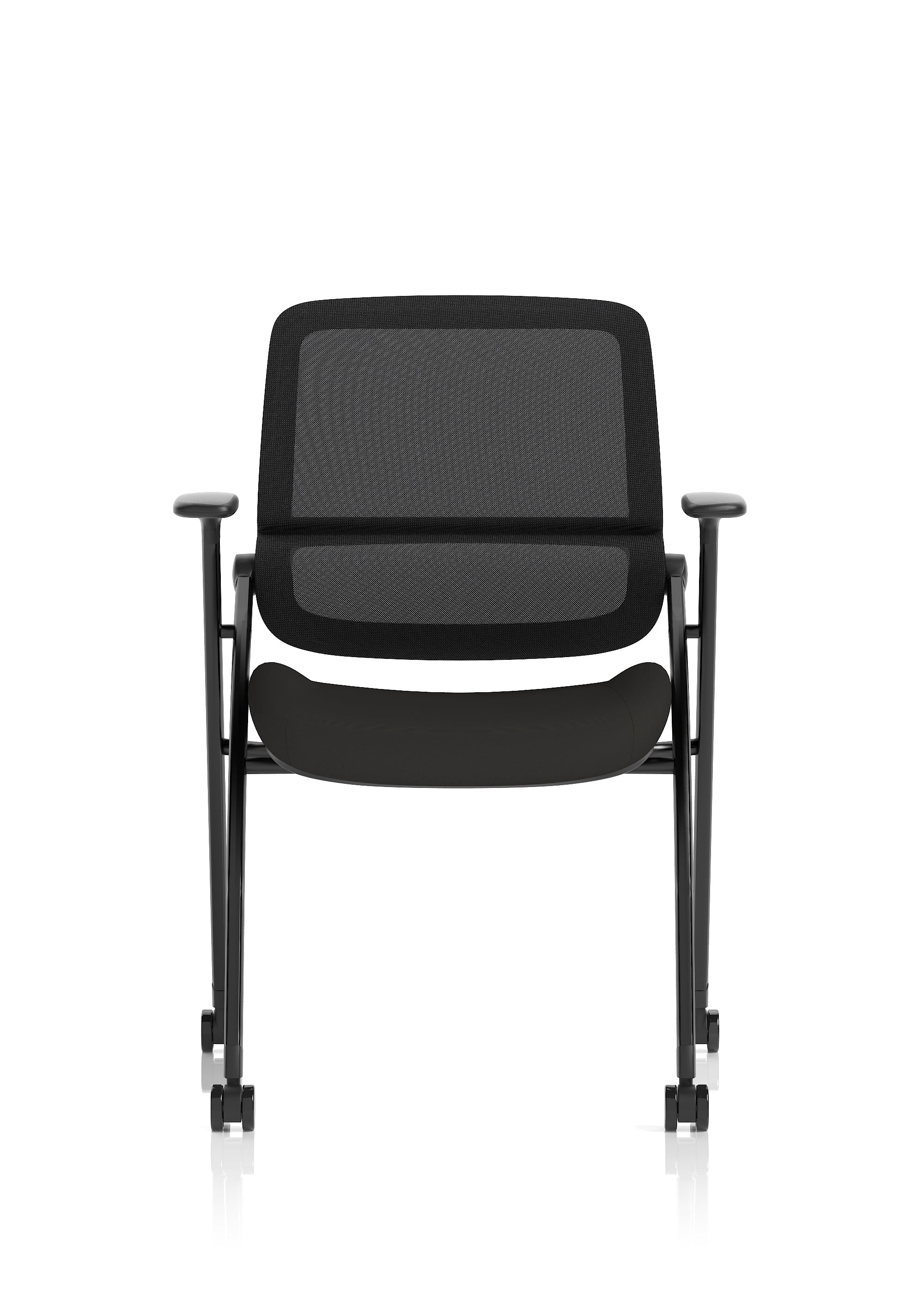 Capra Mesh Back Folding Training Chair Black Fabric Seat