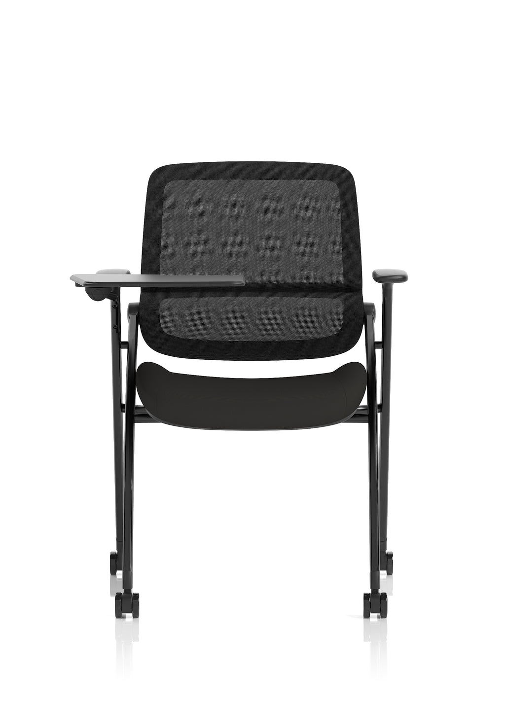 Capra Mesh Back Folding Training Chair With Writing Table Black Fabric Seat