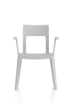 Nest Edge Stacking Cafe & Bistro Chair Grey with Arms