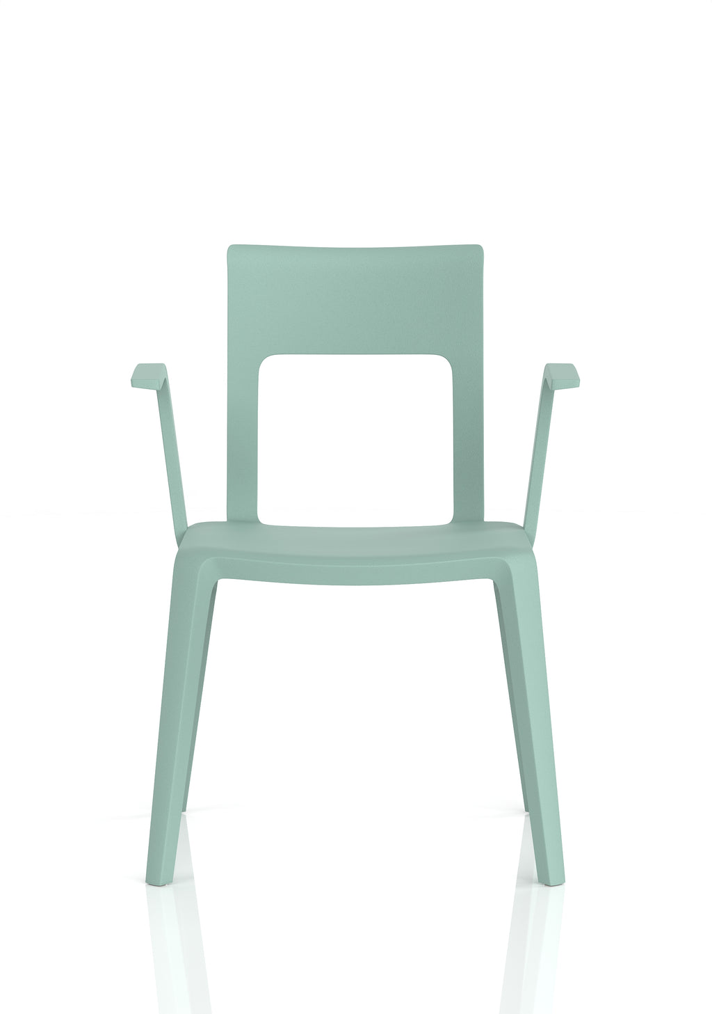 Nest Edge Stacking Cafe & Bistro Chair Green with Arms