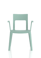Nest Edge Stacking Cafe & Bistro Chair Green with Arms