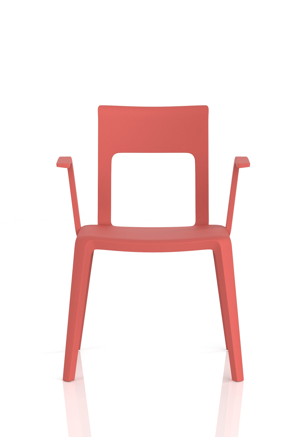 Nest Edge Stacking Cafe & Bistro Chair Red with Arms