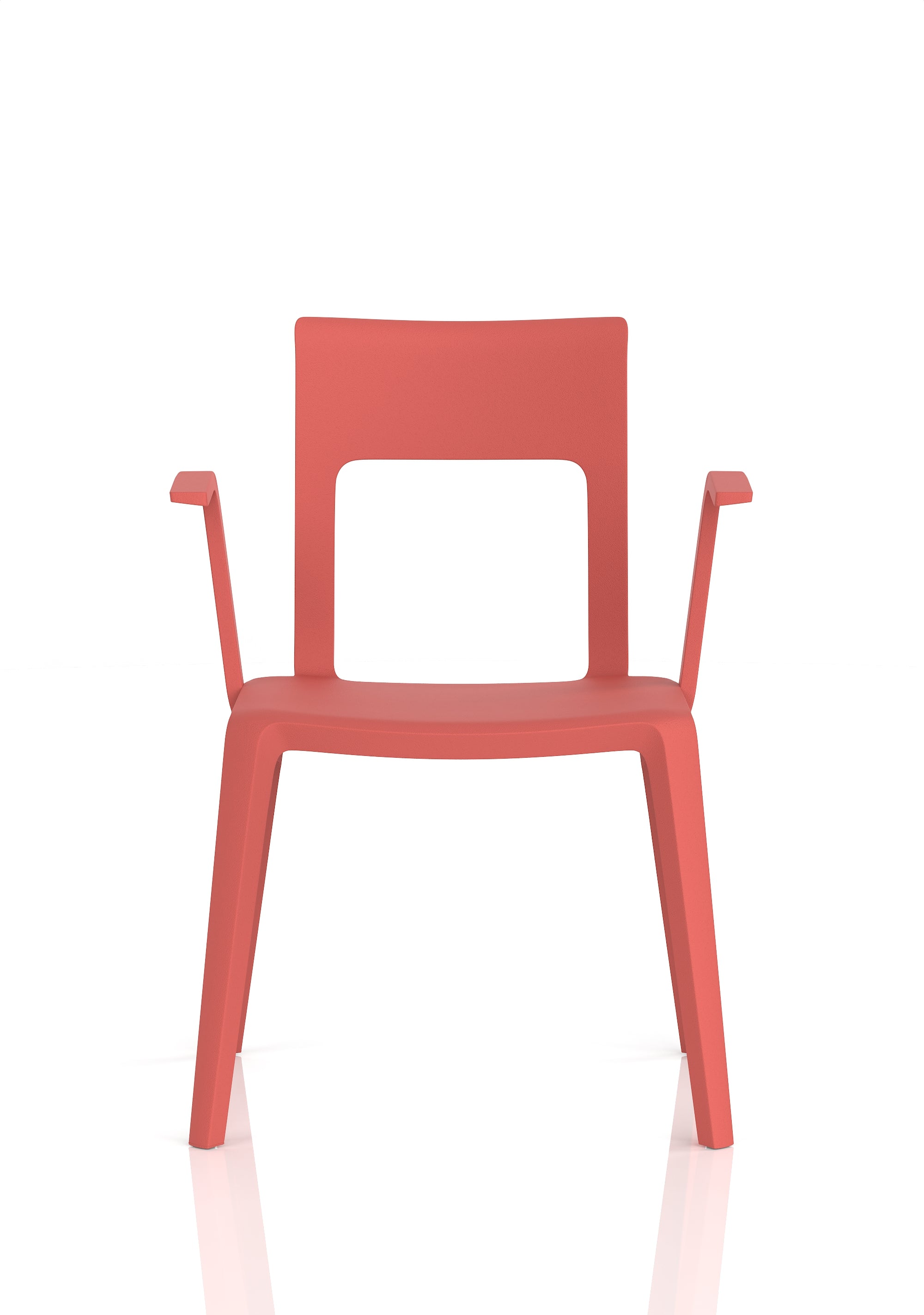 Nest Edge Stacking Cafe & Bistro Chair Red with Arms
