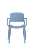 Nest Loop Stacking Cafe & Bistro Chair Blue with Arms
