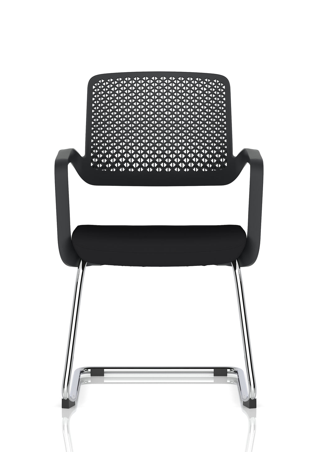 Cosmo Cantilever Chair Black Frame Black Seat