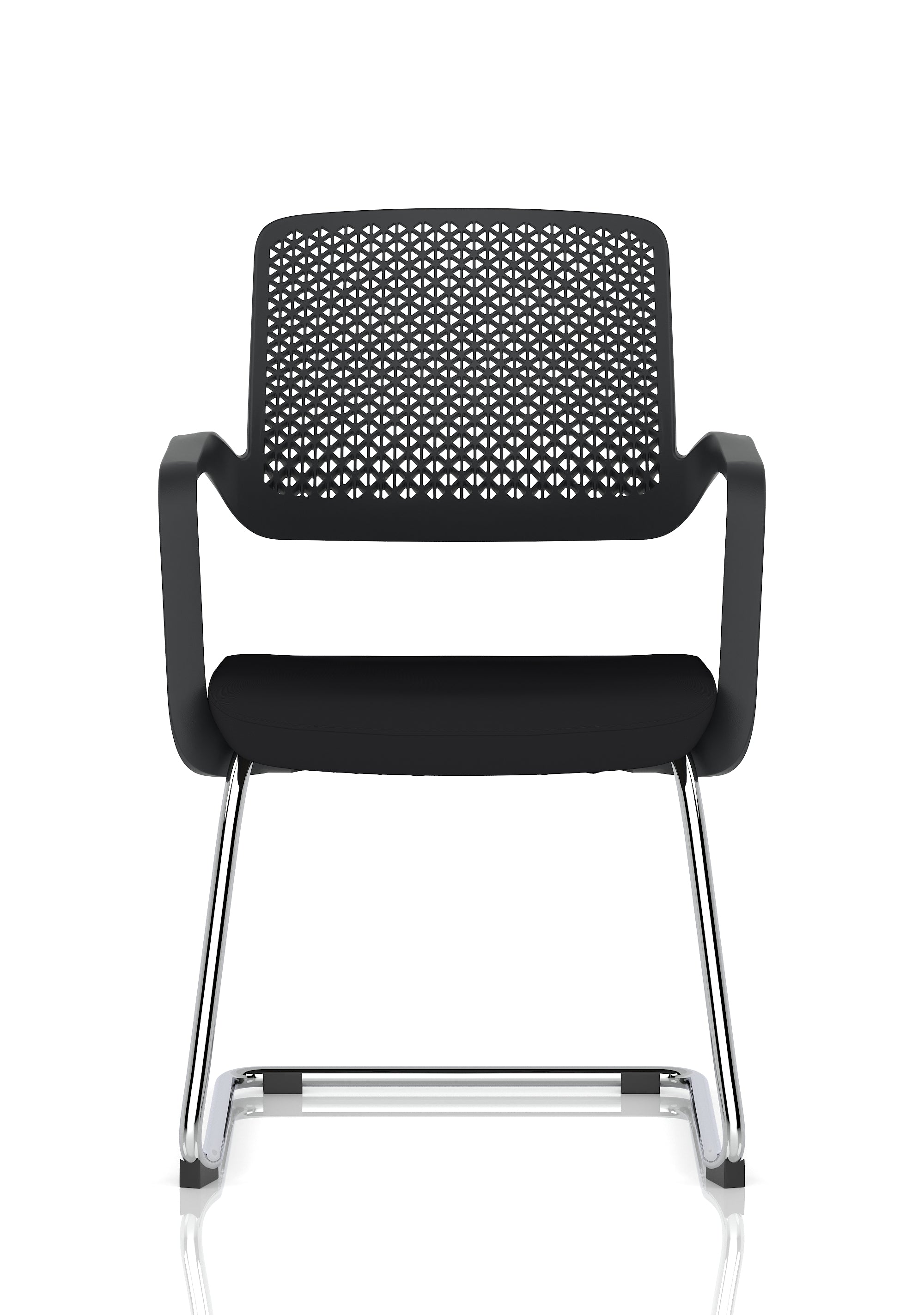 Cosmo Cantilever Chair Black Frame Black Seat