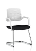 Cosmo Cantilever Chair White Frame Black Seat