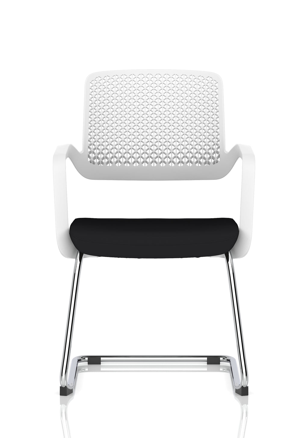Cosmo Cantilever Chair White Frame Black Seat