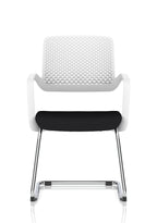 Cosmo Cantilever Chair White Frame Black Seat