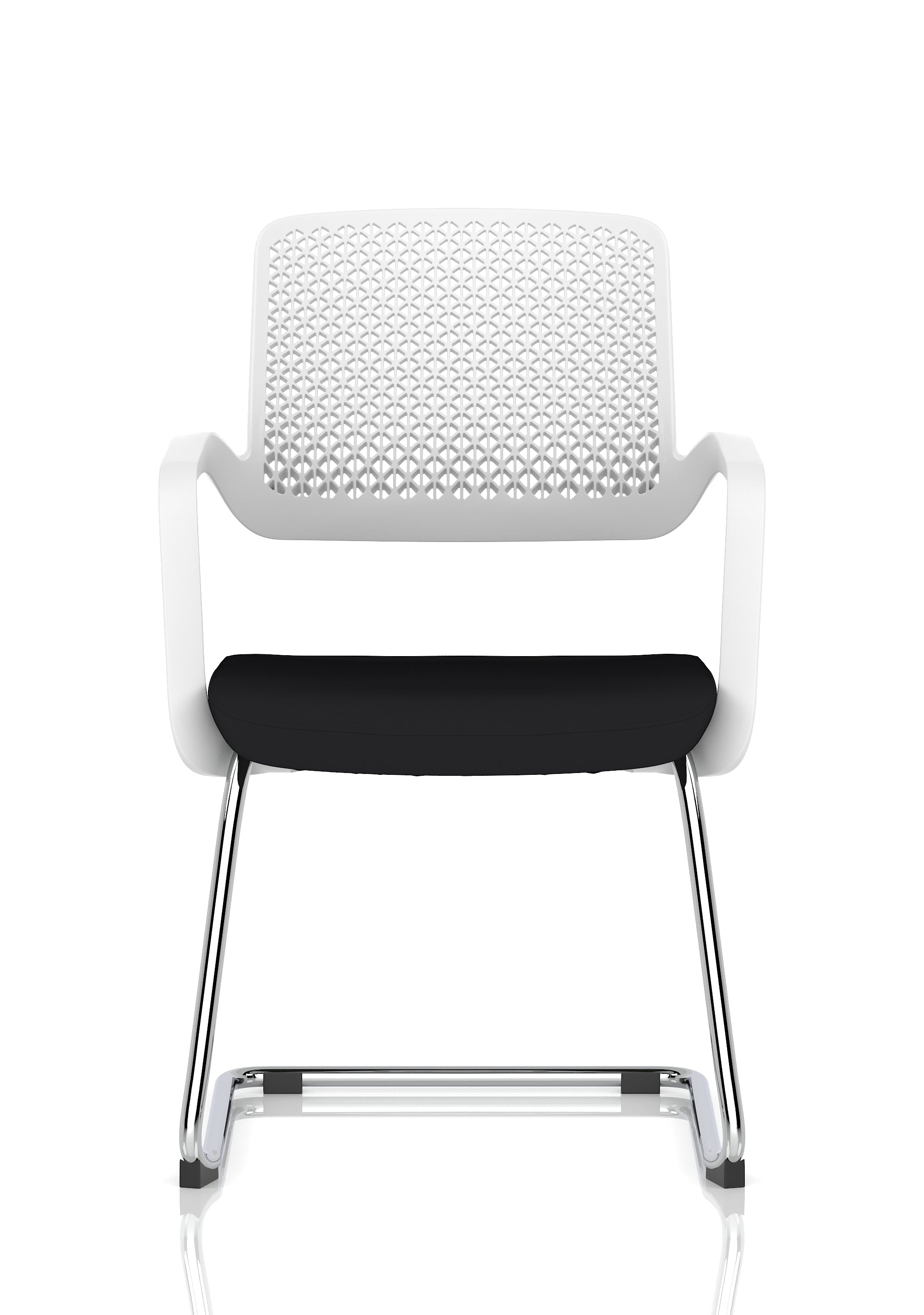 Cosmo Cantilever Chair White Frame Black Seat