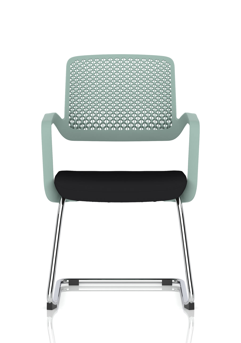 Cosmo Cantilever Chair Green Frame Black Seat