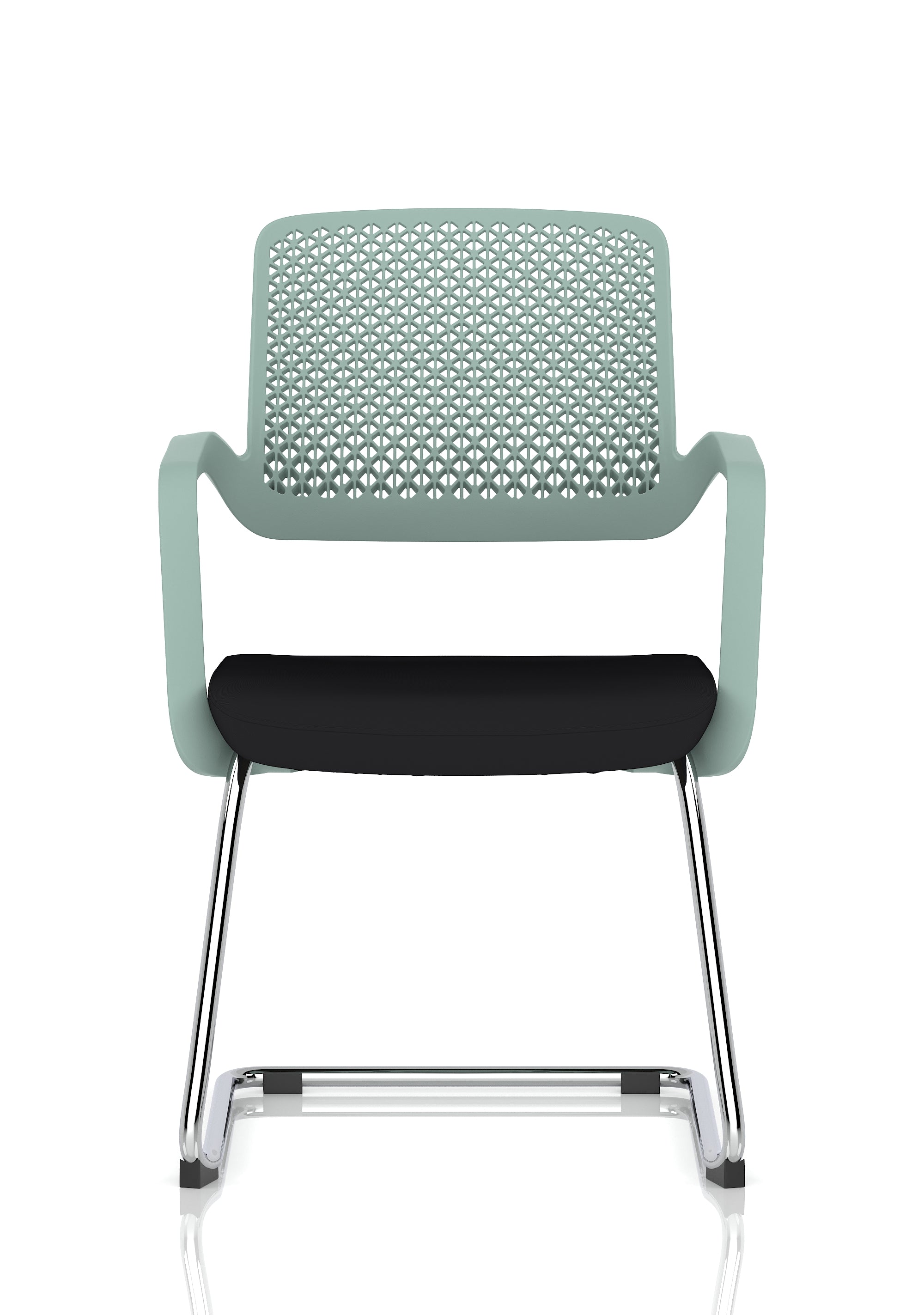 Cosmo Cantilever Chair Green Frame Black Seat