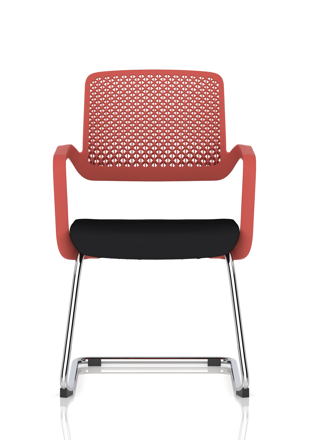 Cosmo Cantilever Chair Red Frame Black Seat