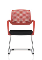 Cosmo Cantilever Chair Red Frame Black Seat