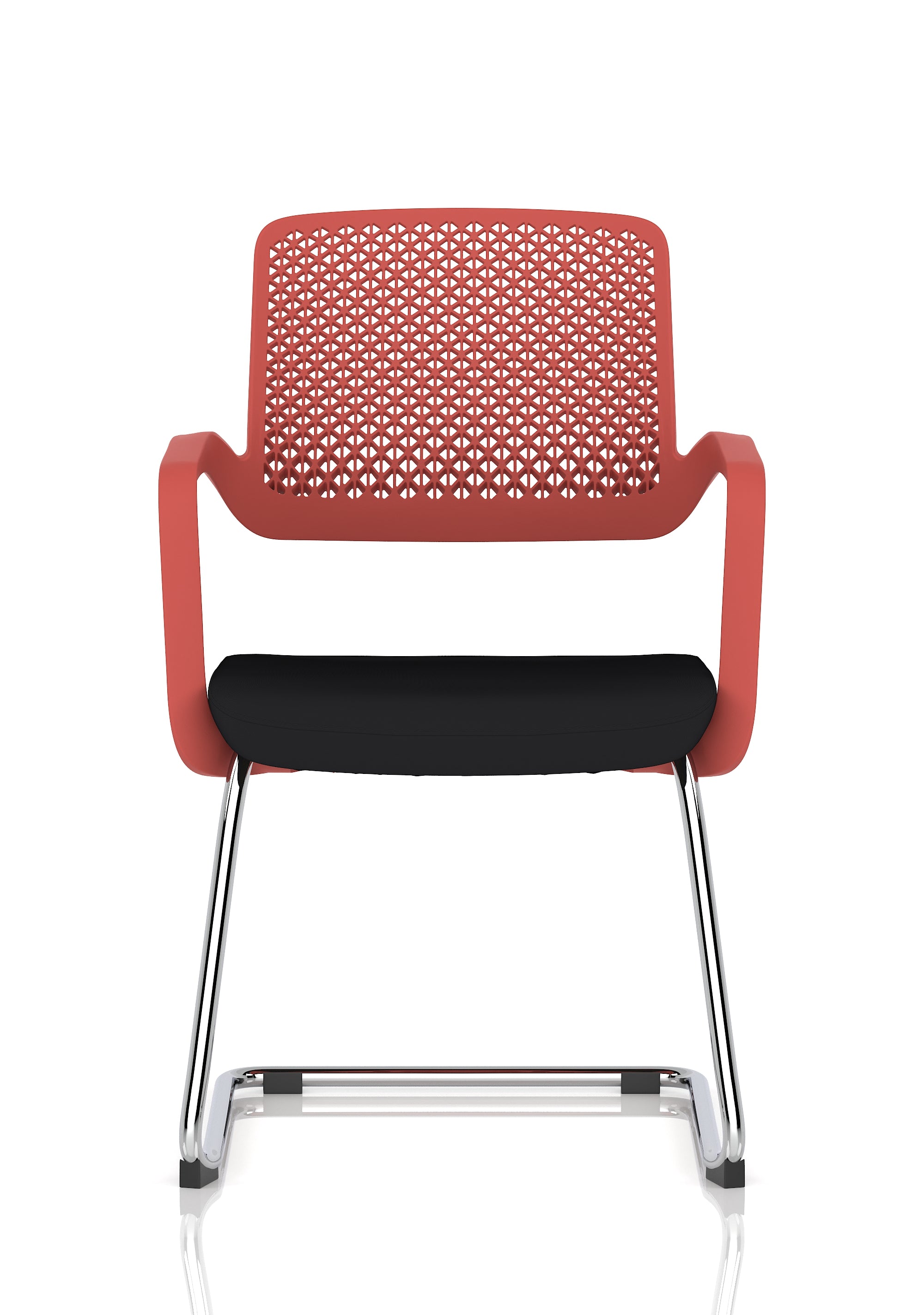 Cosmo Cantilever Chair Red Frame Black Seat