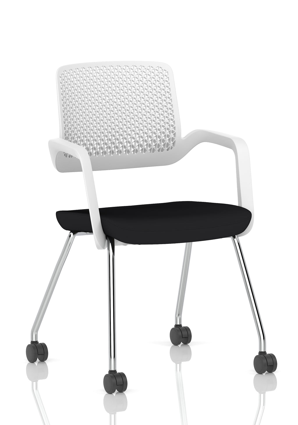 Cosmo Training Chair White Frame Black Seat