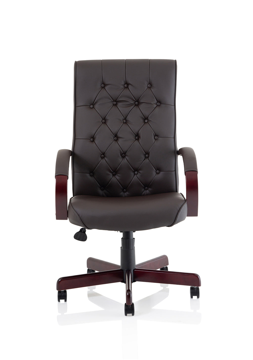 Chesterfield Executive Chair With Arms Brown Leather
