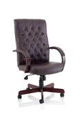 Chesterfield Executive Chair With Arms Burgundy Leather