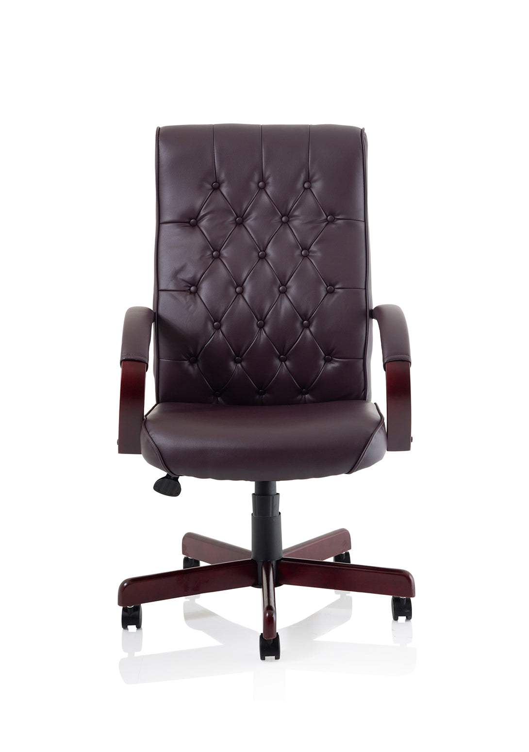 Chesterfield Executive Chair With Arms Burgundy Leather