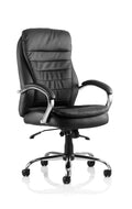 Rocky Executive Chair Black Leather High Back With Arms