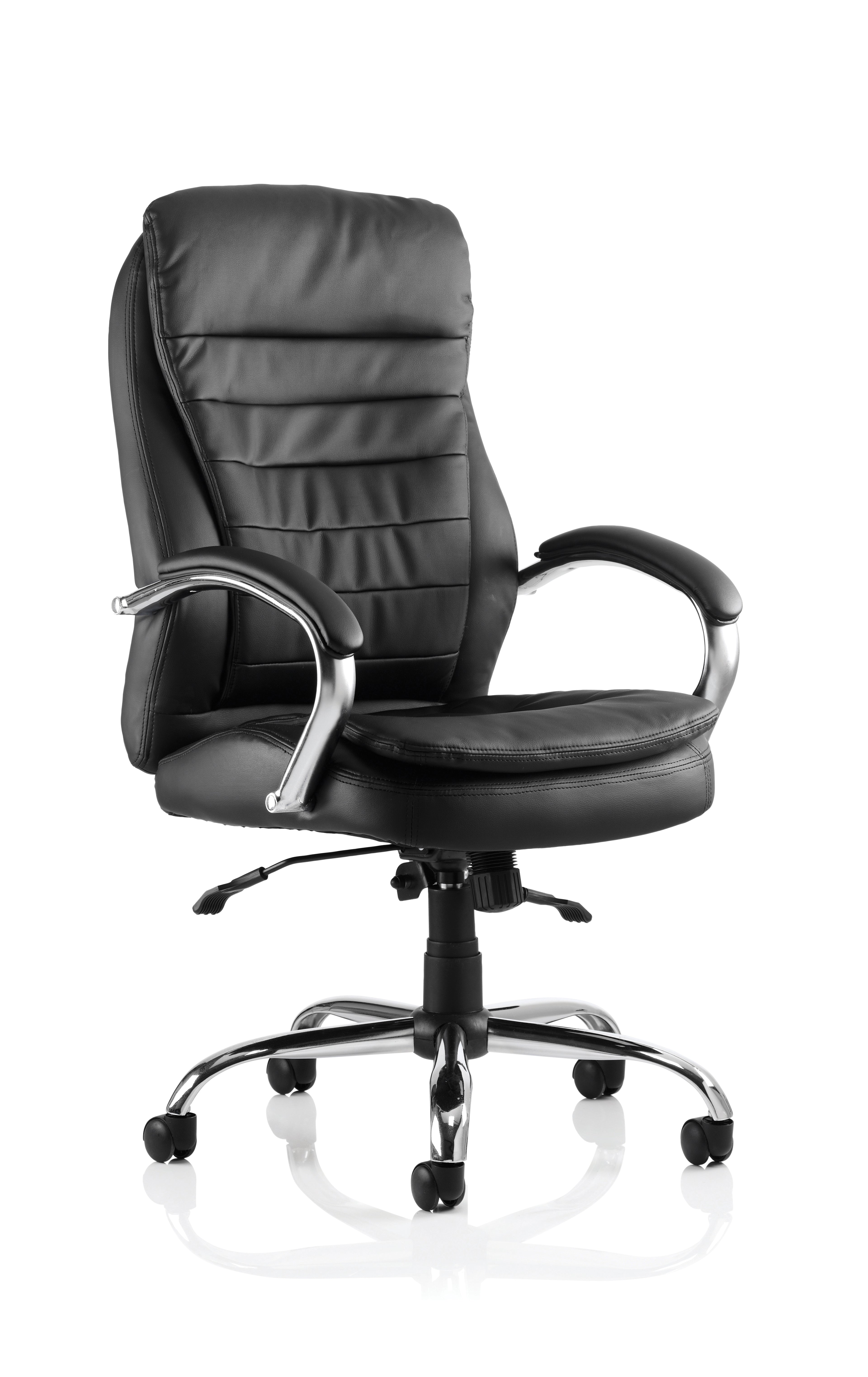 Rocky Executive Chair Black Leather High Back With Arms