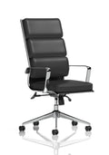 Savoy Executive High Back Chair Black Soft Bonded Leather With Arms