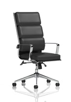 Savoy Executive High Back Chair Black Soft Bonded Leather With Arms
