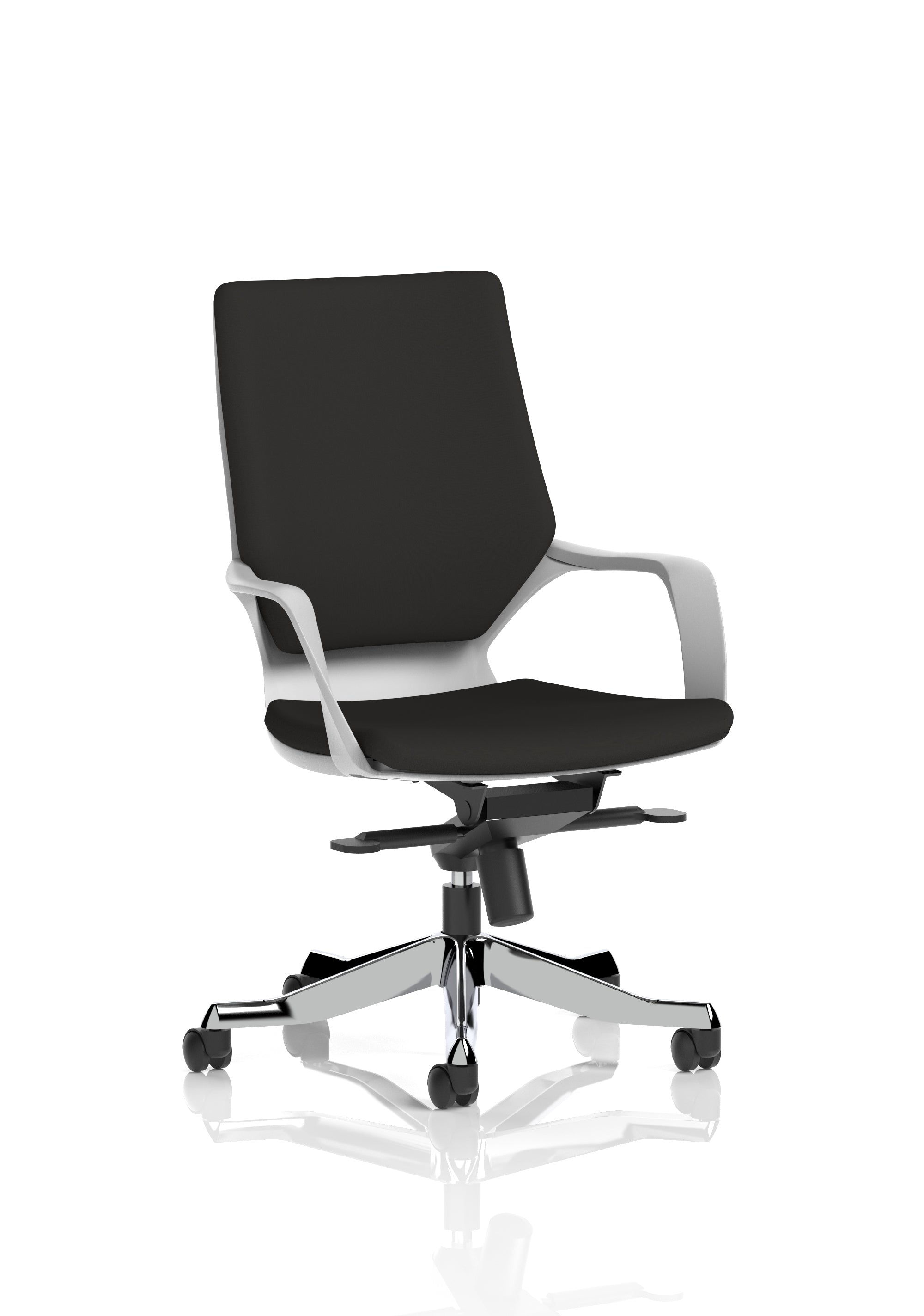 Xenon Executive White Shell Medium Back Black Fabric
