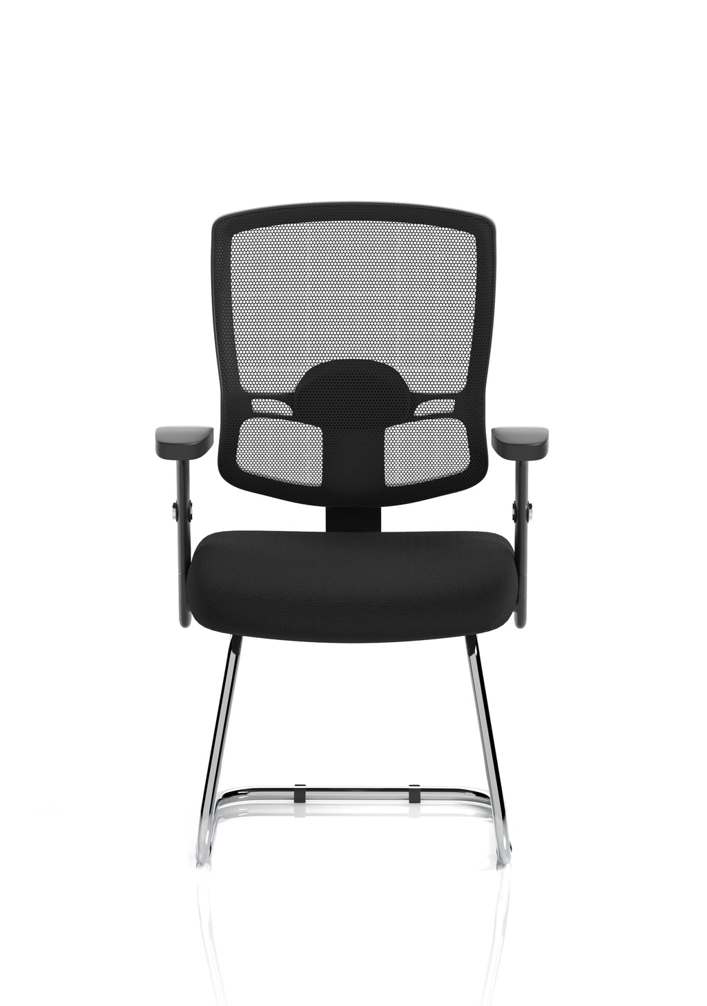 Portland Cantilever Chair Black Mesh With Arms