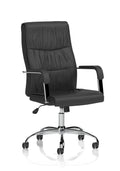 Carter Black Luxury Faux Leather Chair With Arms
