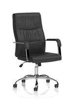 Carter Black Luxury Faux Leather Chair With Arms