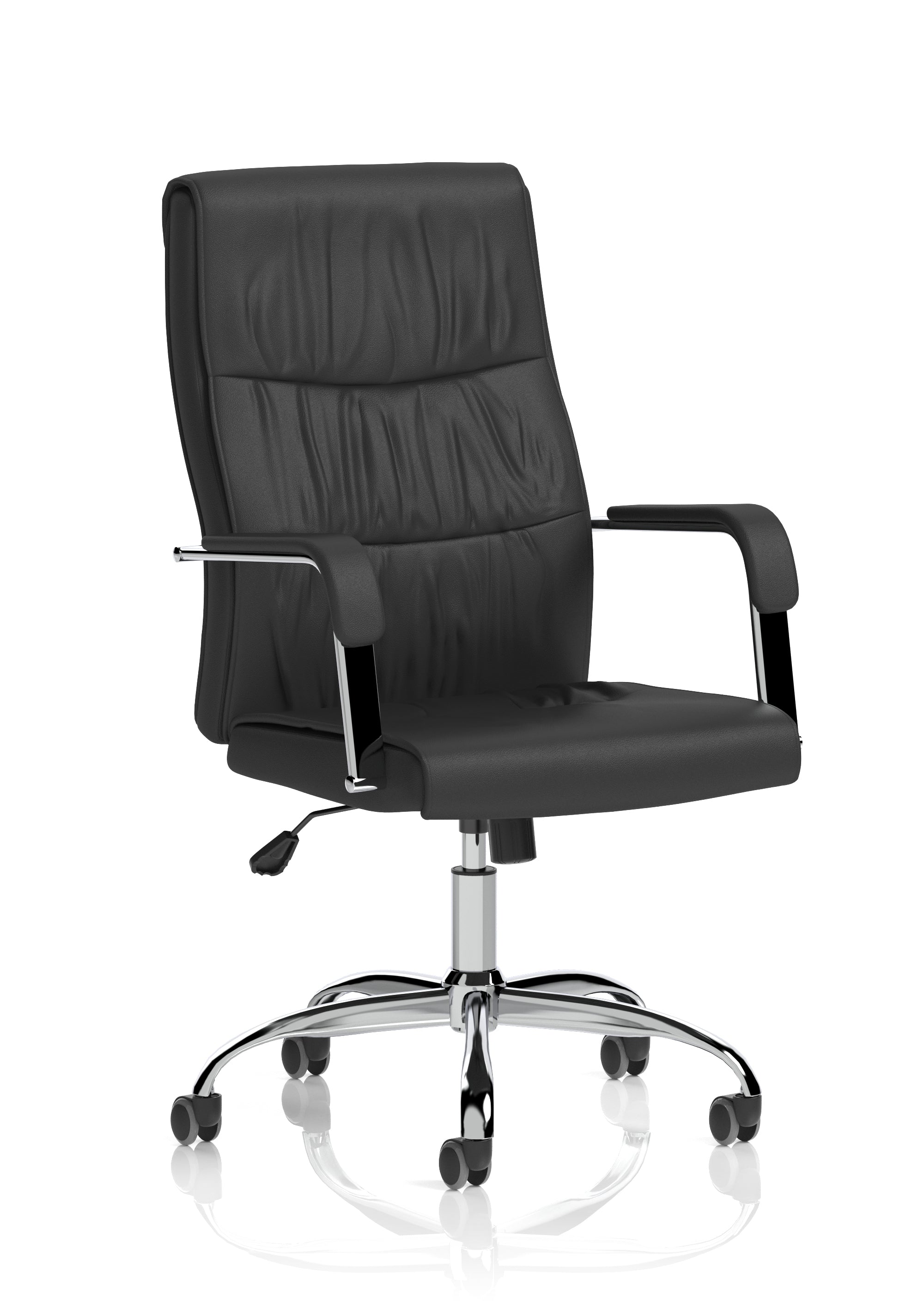 Carter Black Luxury Faux Leather Chair With Arms