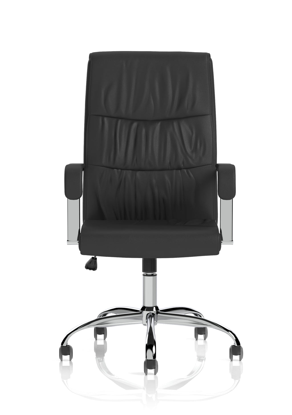 Carter Black Luxury Faux Leather Chair With Arms