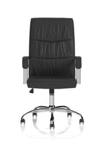 Carter Black Luxury Faux Leather Chair With Arms