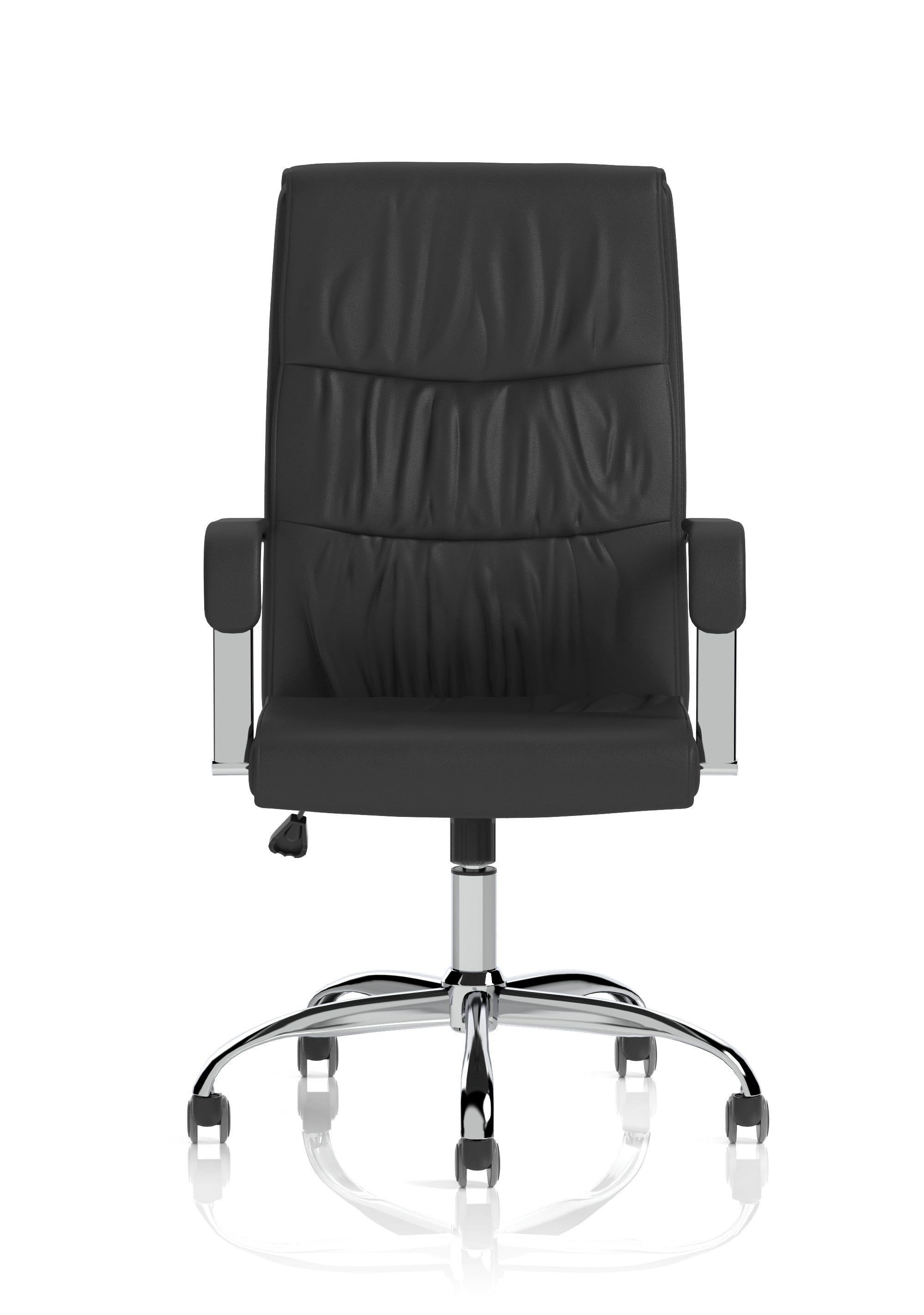 Carter Black Luxury Faux Leather Chair With Arms