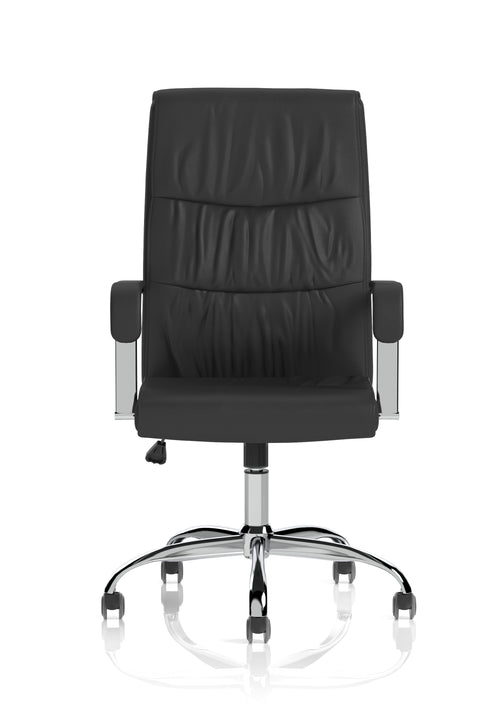 Carter Black Luxury Faux Leather Chair With Arms