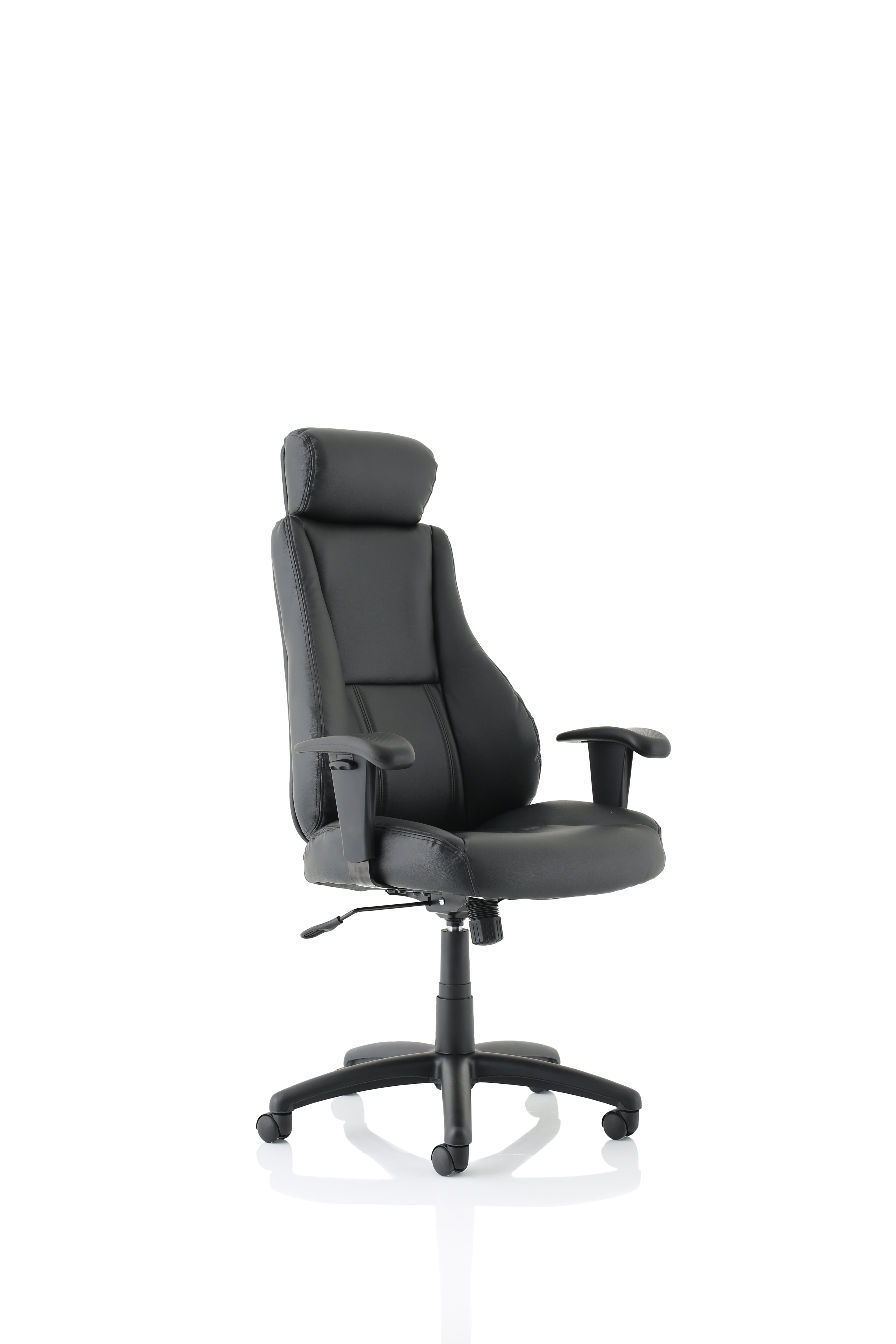 Winsor Black Leather Chair (With Headrest)