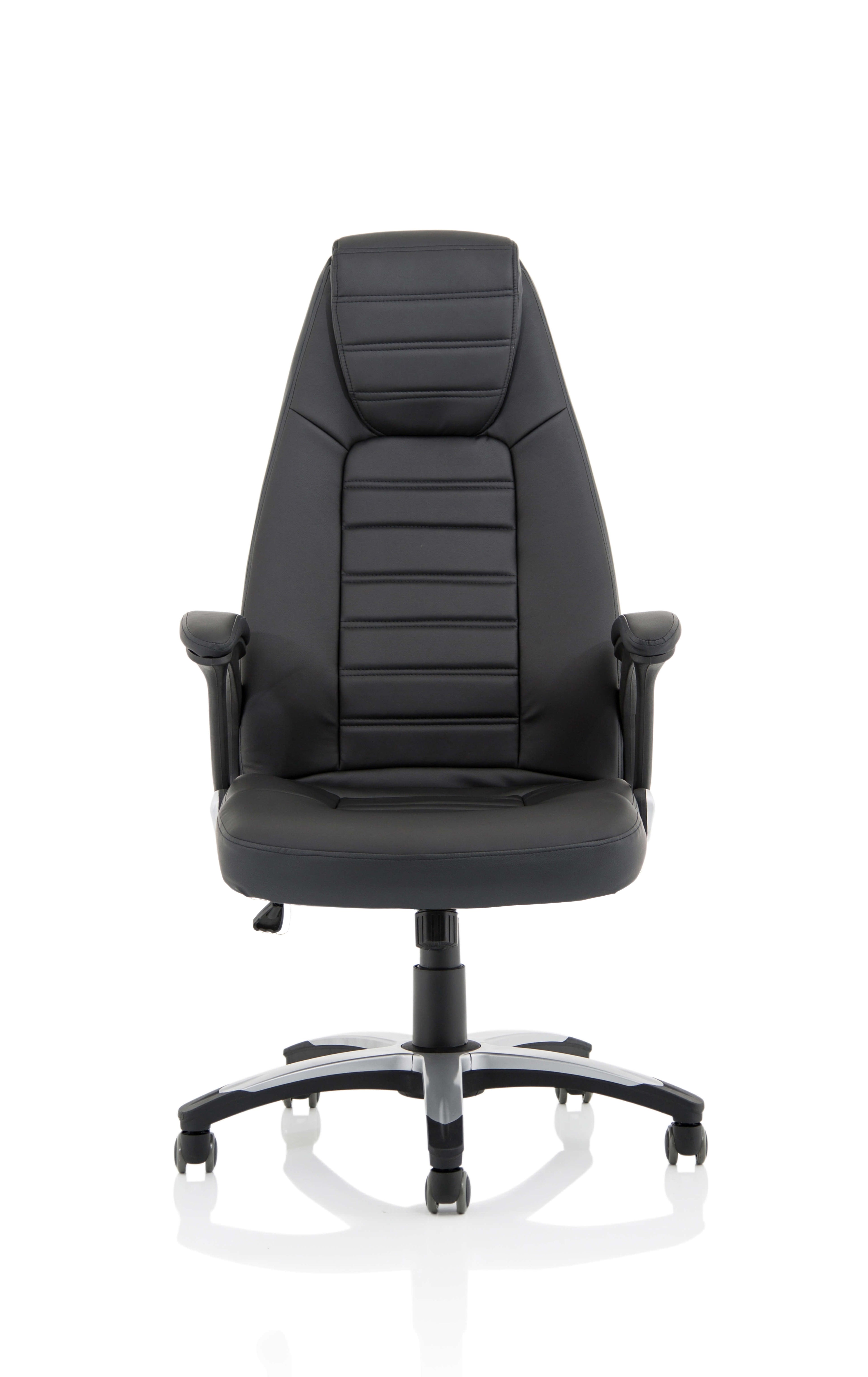 Metropolis High Back Black Leather Look Chair