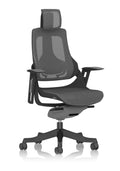 Zure Noir Black Shell Black Base Charcoal Mesh with Headrest