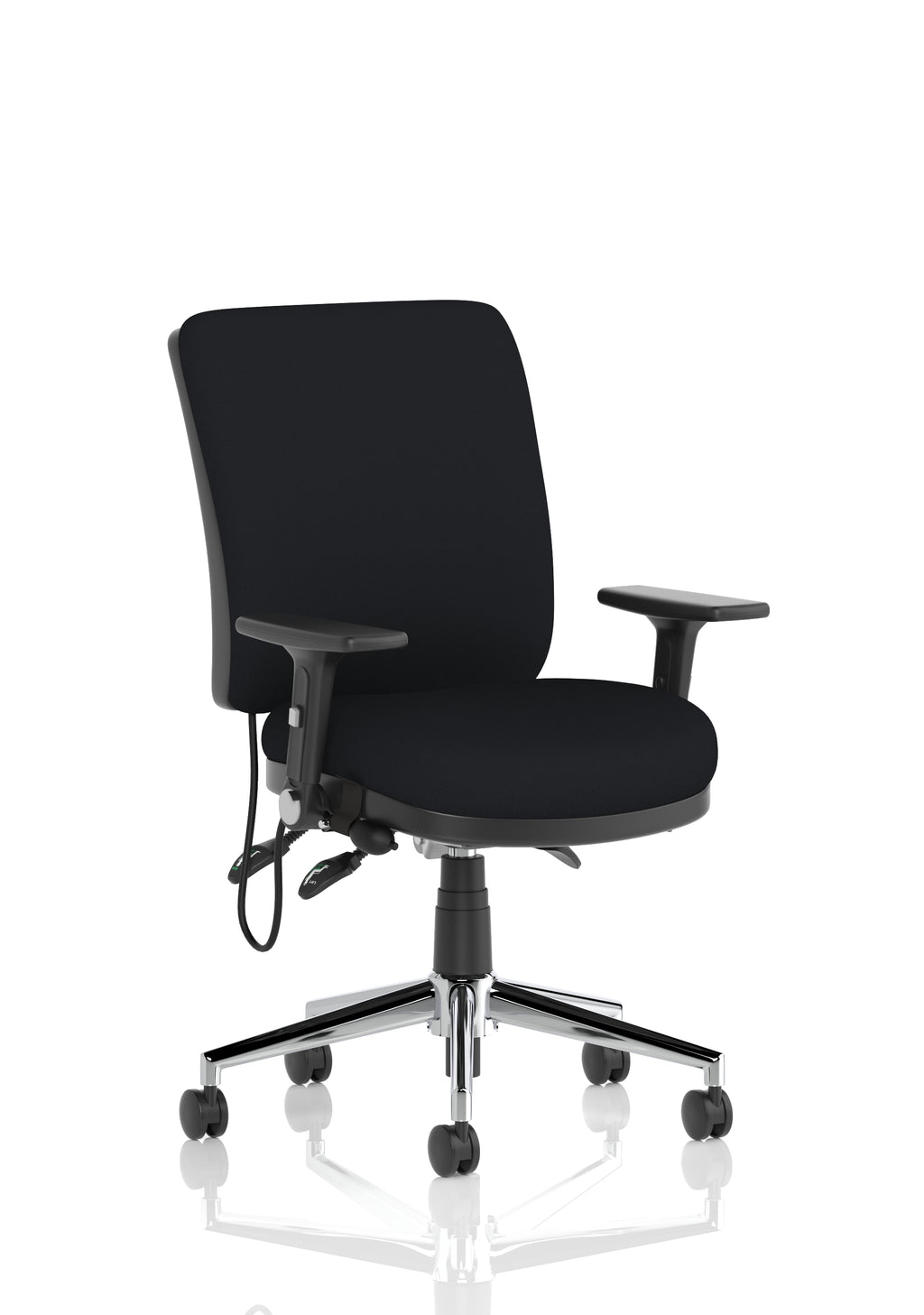 Chiro Medium Back With Height Adjustable And Folding Arms Black