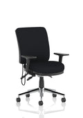 Chiro Medium Back With Height Adjustable And Folding Arms Black