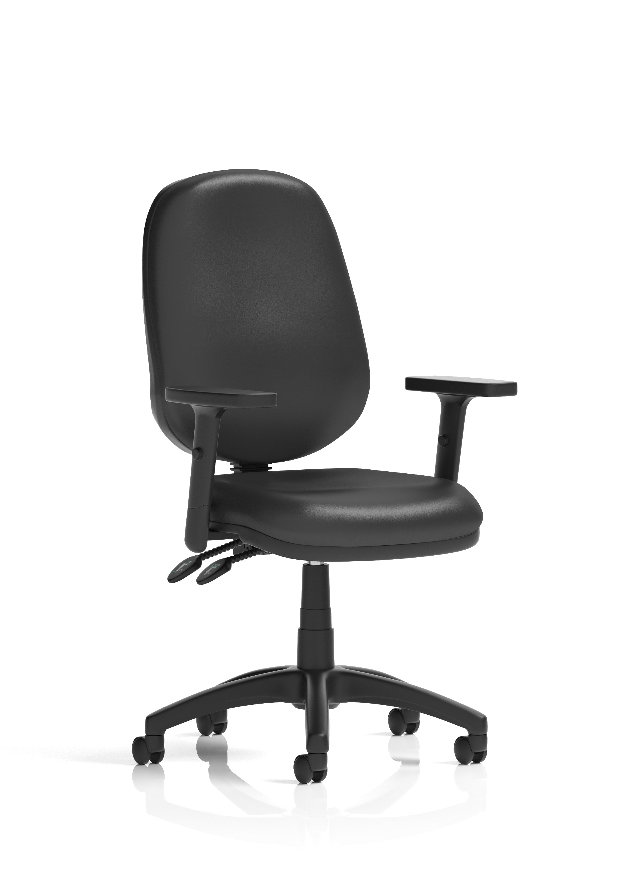 Eclipse Plus II Ergonomic Chair (Adjustable Arms) Black Bonded Leather