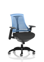 Flex Task Operator Chair Black Frame Black Fabric Seat Blue Back