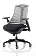 Flex Task Operator Chair Black Frame Black Fabric Seat Grey Back